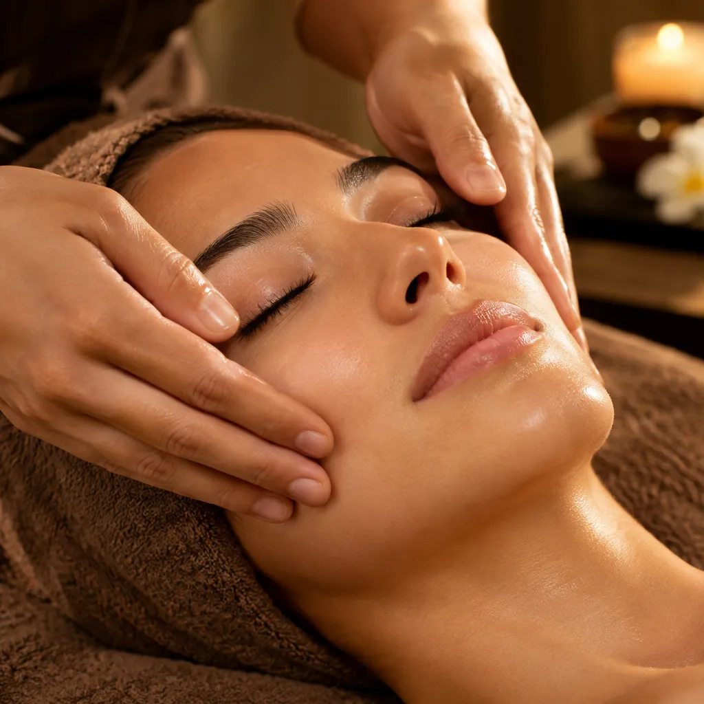 Massage du visage relaxant chez Siam elite wellness à Saint-Cyprien-Plage
